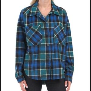 Zara Jacket Top Flannel Sz XS Cabincore Normcore Shacket